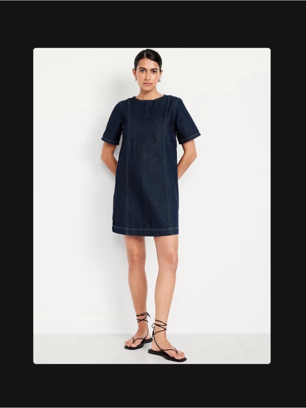 Old Navy Dark Blue Denim Mini Shift Dress